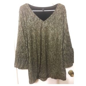 Plus Size Holiday Gold Metallic Top